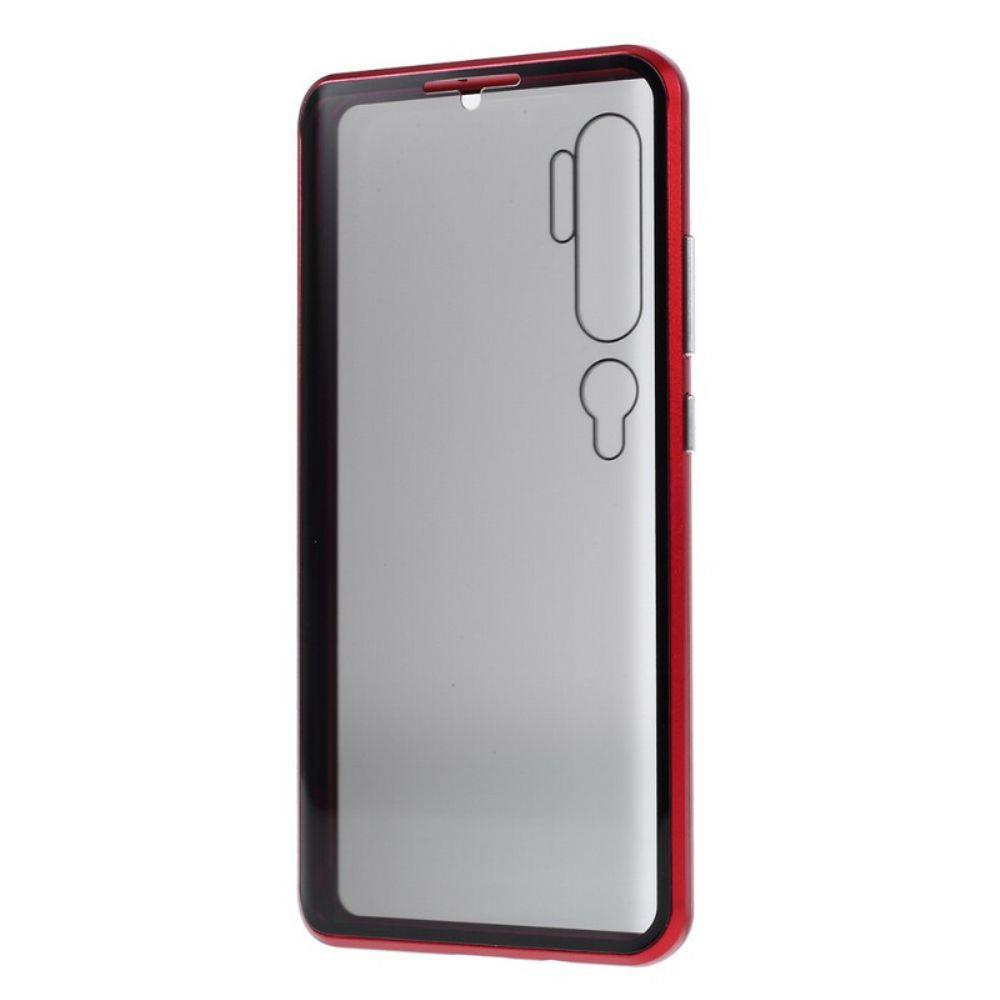 Hülle Für Xiaomi Mi Note 10 / 10 Pro Metallkanten Und Gehärtetes Glas