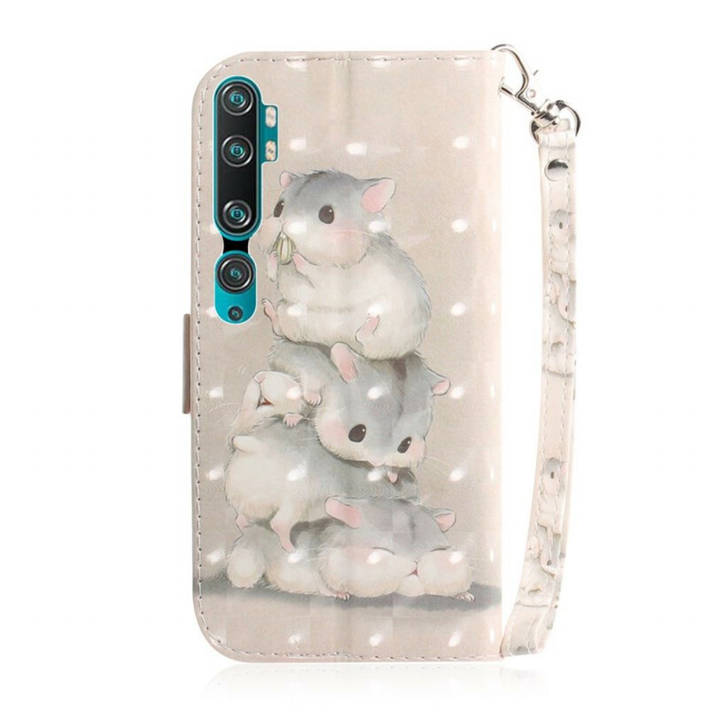 Lederhüllen Für Xiaomi Mi Note 10 / 10 Pro Mit Kordel Zapfenhamster