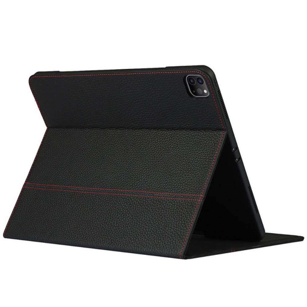 Case Für iPad Pro 12.9" (2024) (2024) (2018) Echtes Litschi-leder