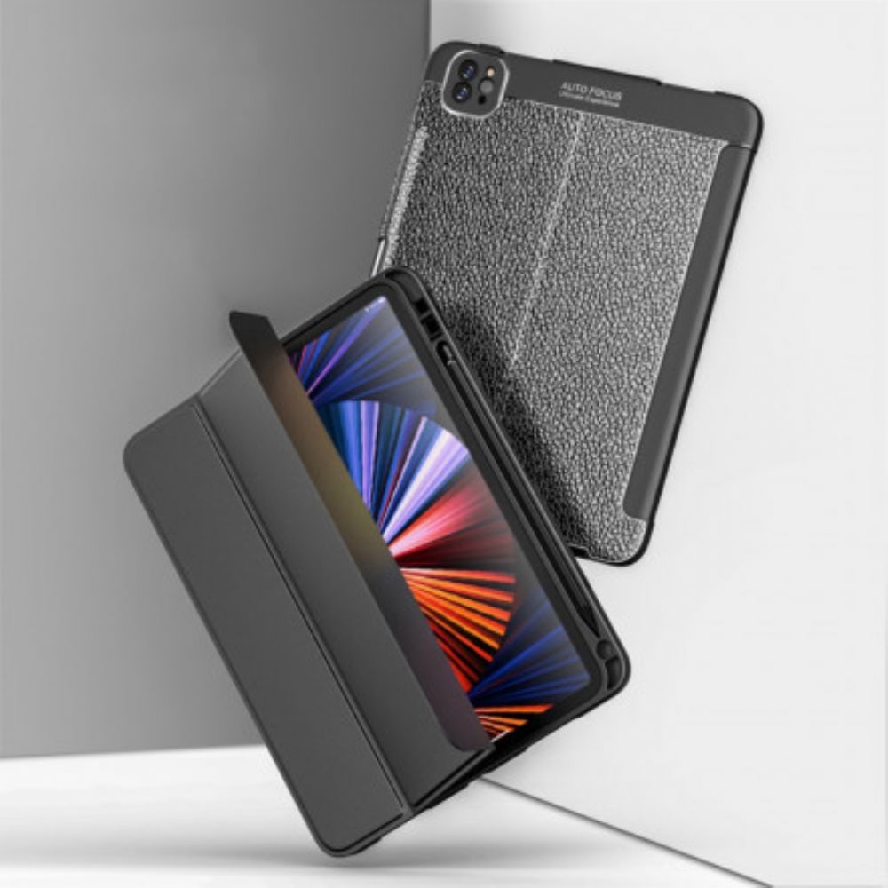 Schutzhülle Für iPad Pro 12.9" (2024) (2024) (2018) Kunstleder Litschi