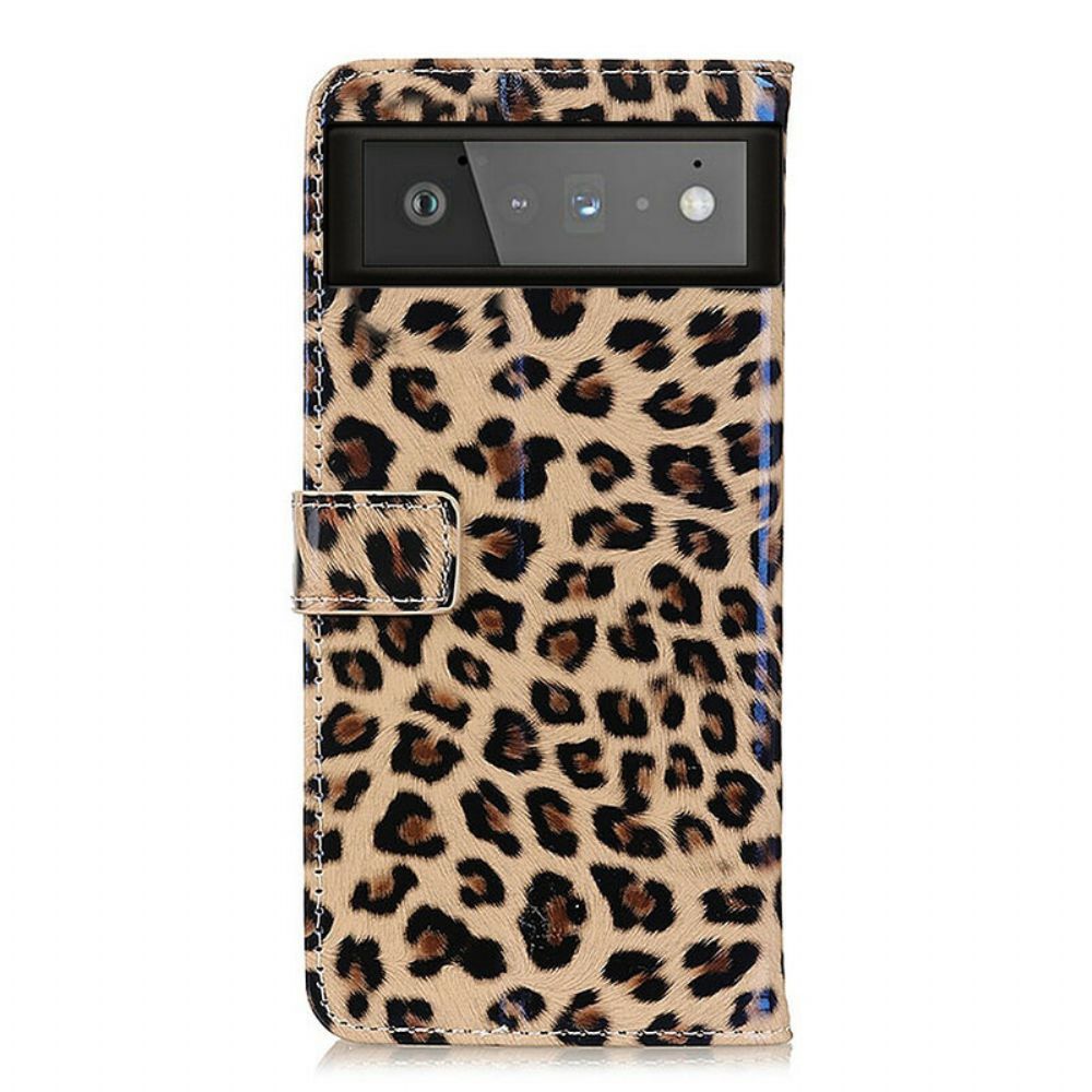 Flip Case Für Google Pixel 6 Einzelner Leopard