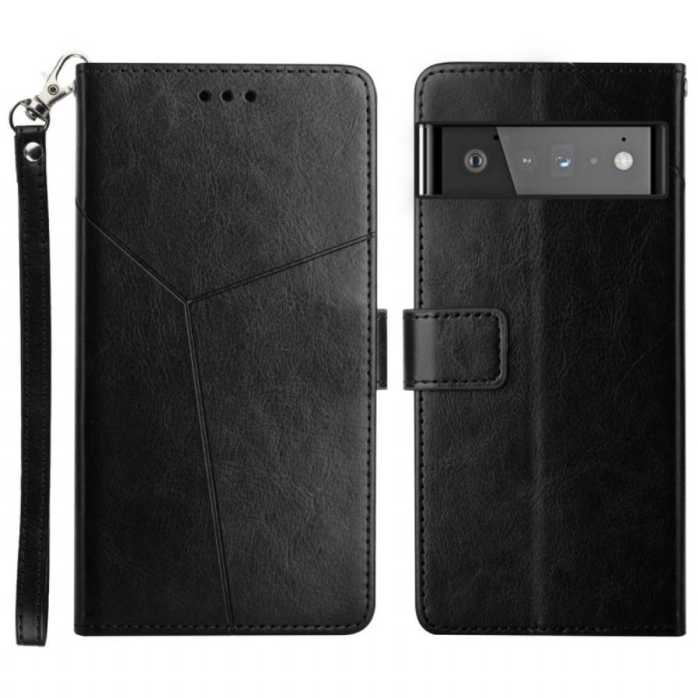 Flip Case Für Google Pixel 6 Geo Y Design Leather Style