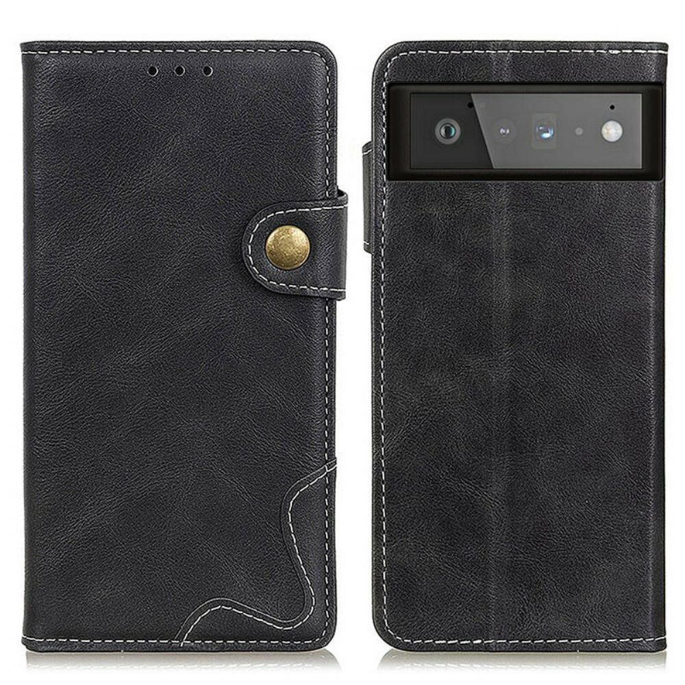 Flip Case Für Google Pixel 6 Kunststoff-nähknopf