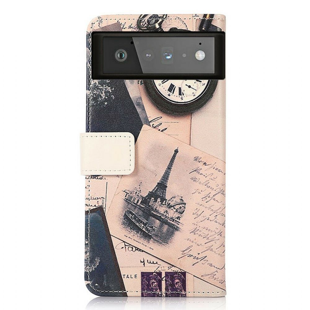Lederhüllen Für Google Pixel 6 Eiffelturm Des Dichters