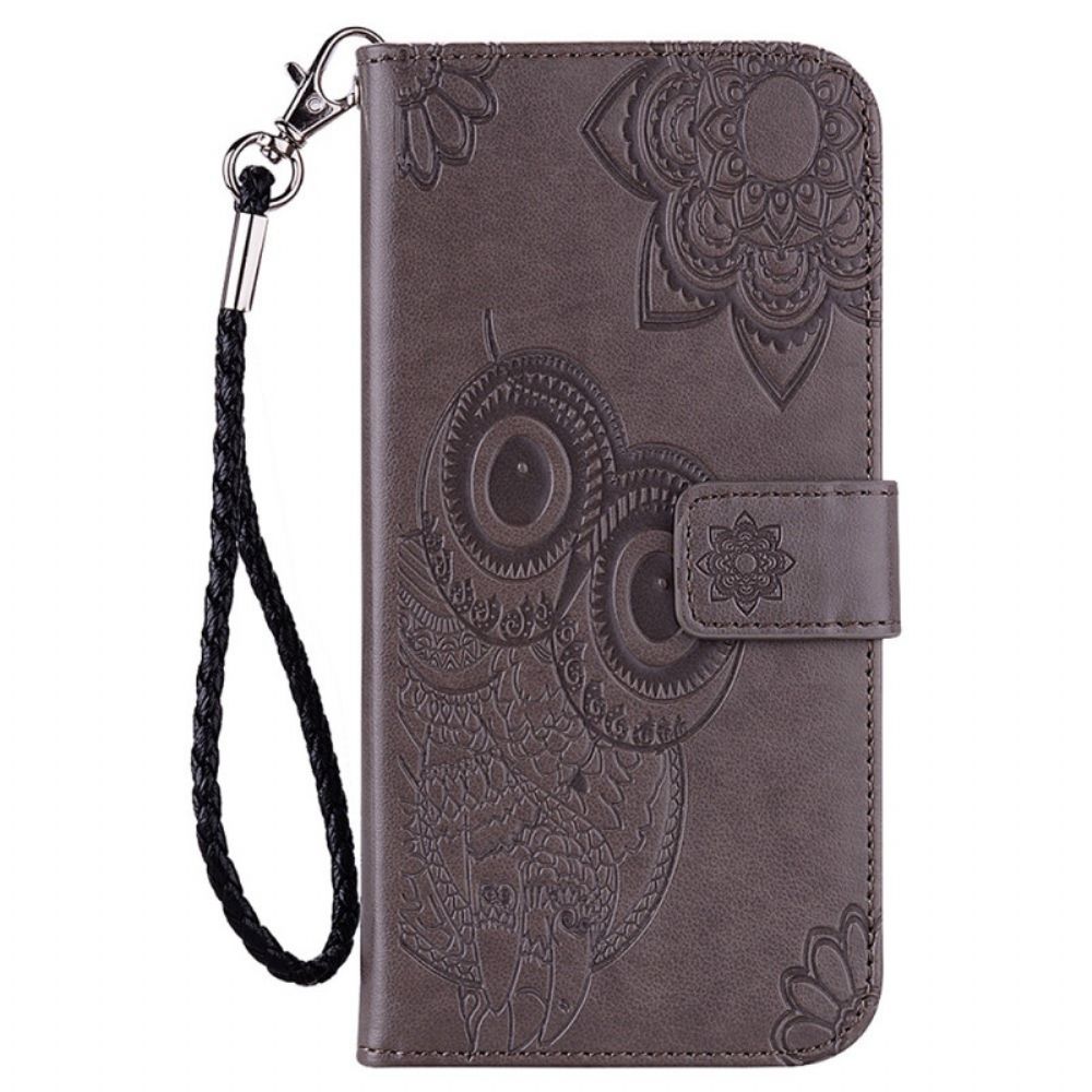 Lederhüllen Für Google Pixel 6 Eulen-mandala Und Lanyard