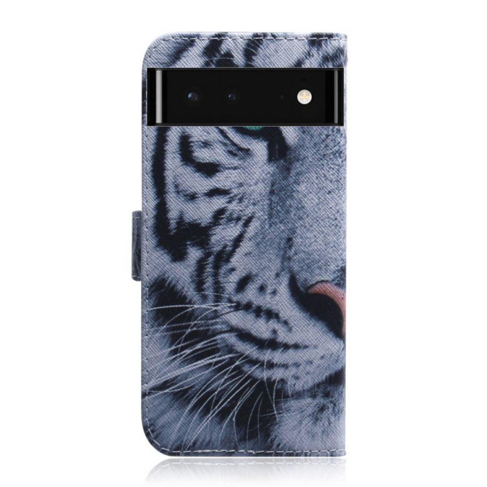 Lederhüllen Für Google Pixel 6 Tigergesicht