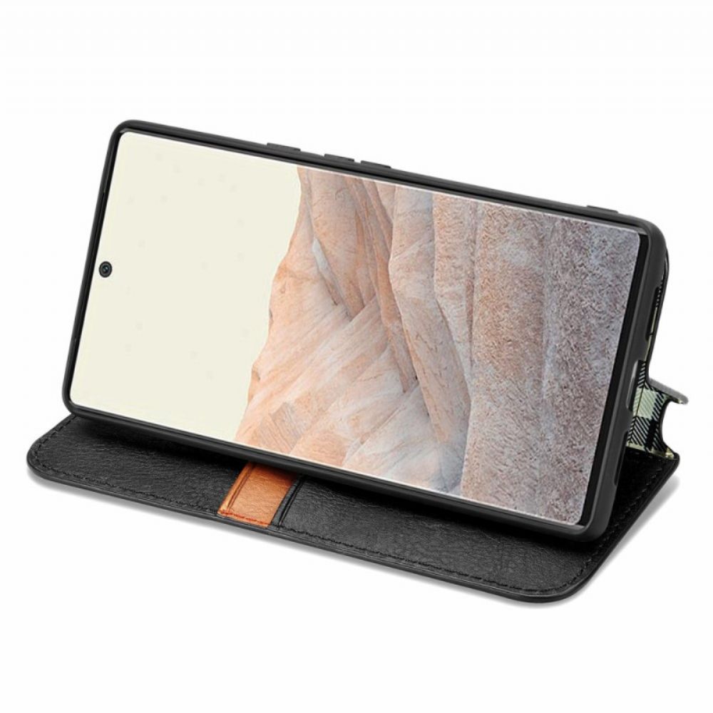 Schutzhülle Für Google Pixel 6 Flip Case Ledereffekt Mit Rautenstruktur