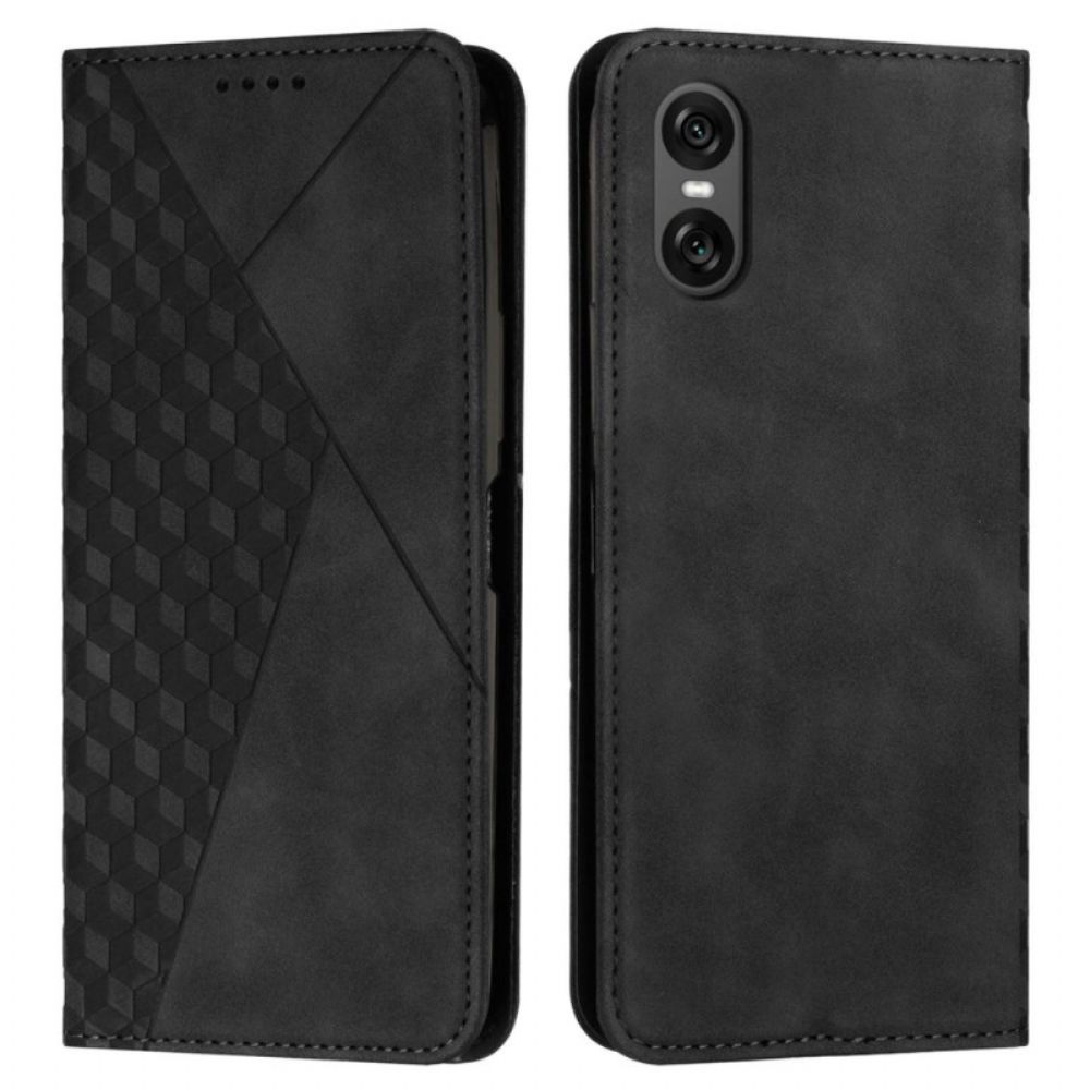 Lederhüllen Sony Xperia 10 Vi Rautenmuster Mit Riemen