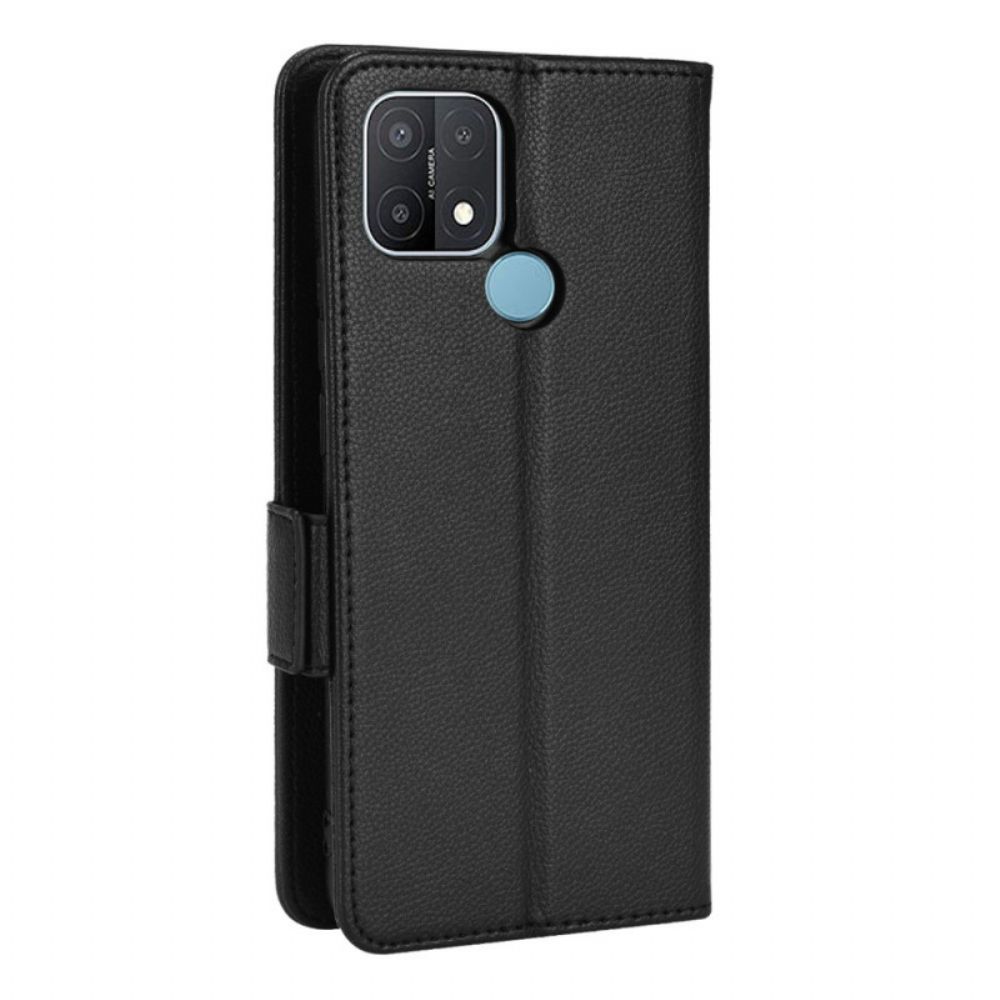Flip Case Für Oppo A15 Flip Case Doppelte Klappe Litschi Neue Farben