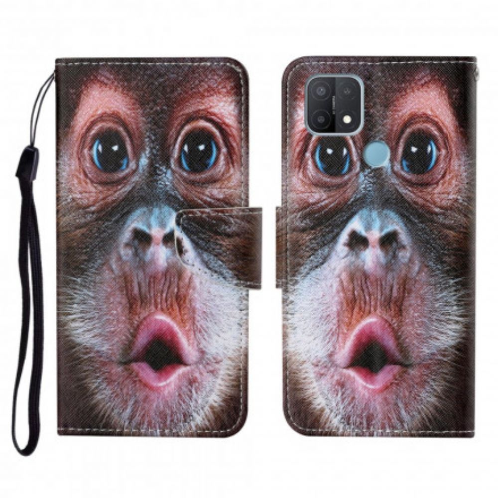 Flip Case Für Oppo A15 Mit Kordel Tanga-affe
