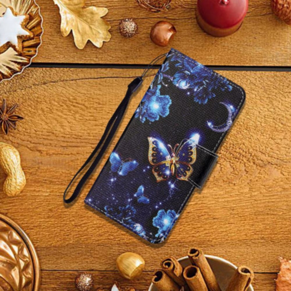 Lederhüllen Für Oppo A15 Mit Kordel Edelriemen-schmetterlinge