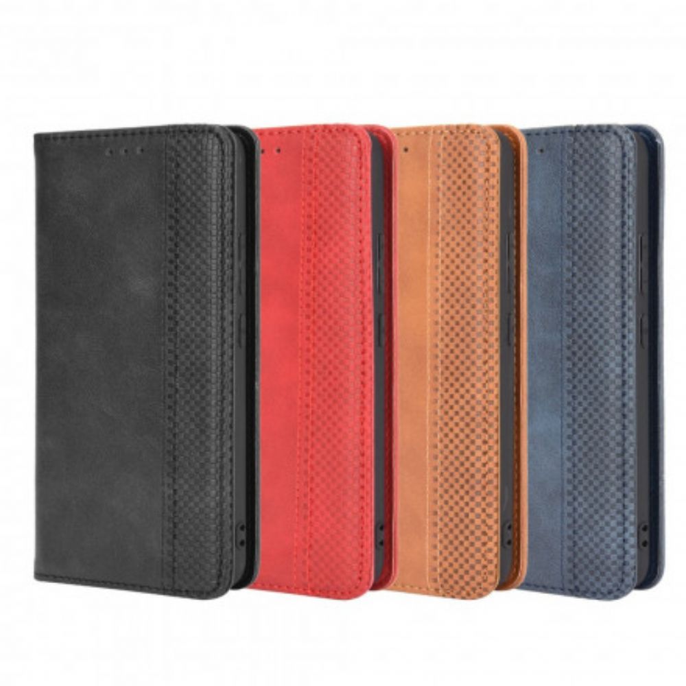 Schutzhülle Für Oppo A15 Flip Case Stilisierter Vintage-ledereffekt