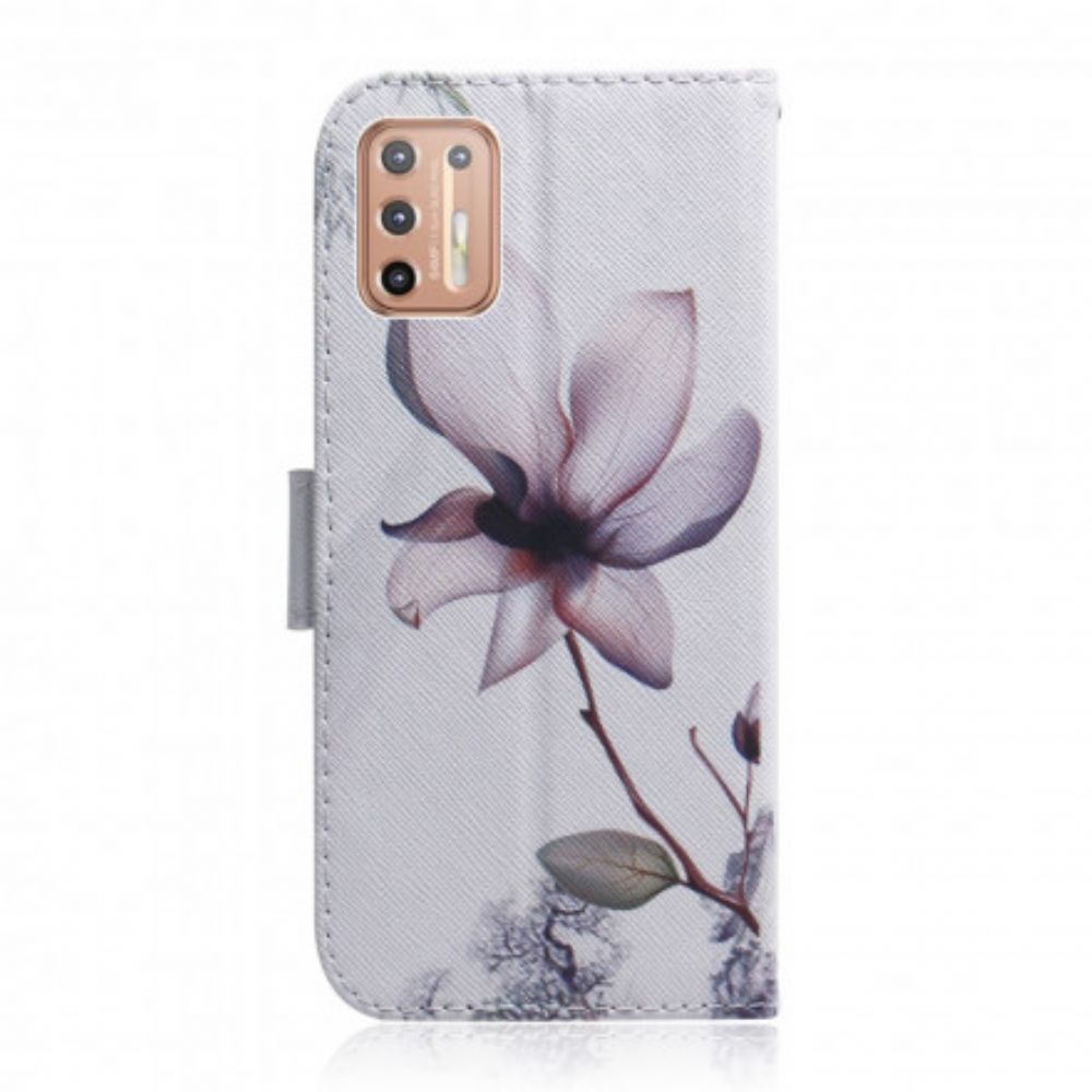 Flip Case Für Moto G9 Plus Alte Rosenblüte