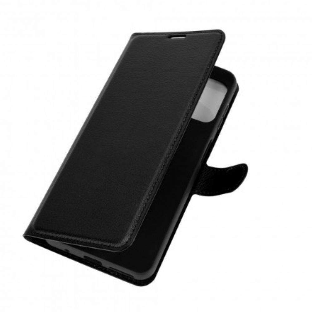 Flip Case Für Moto G9 Plus Klassischer Litschi-effekt