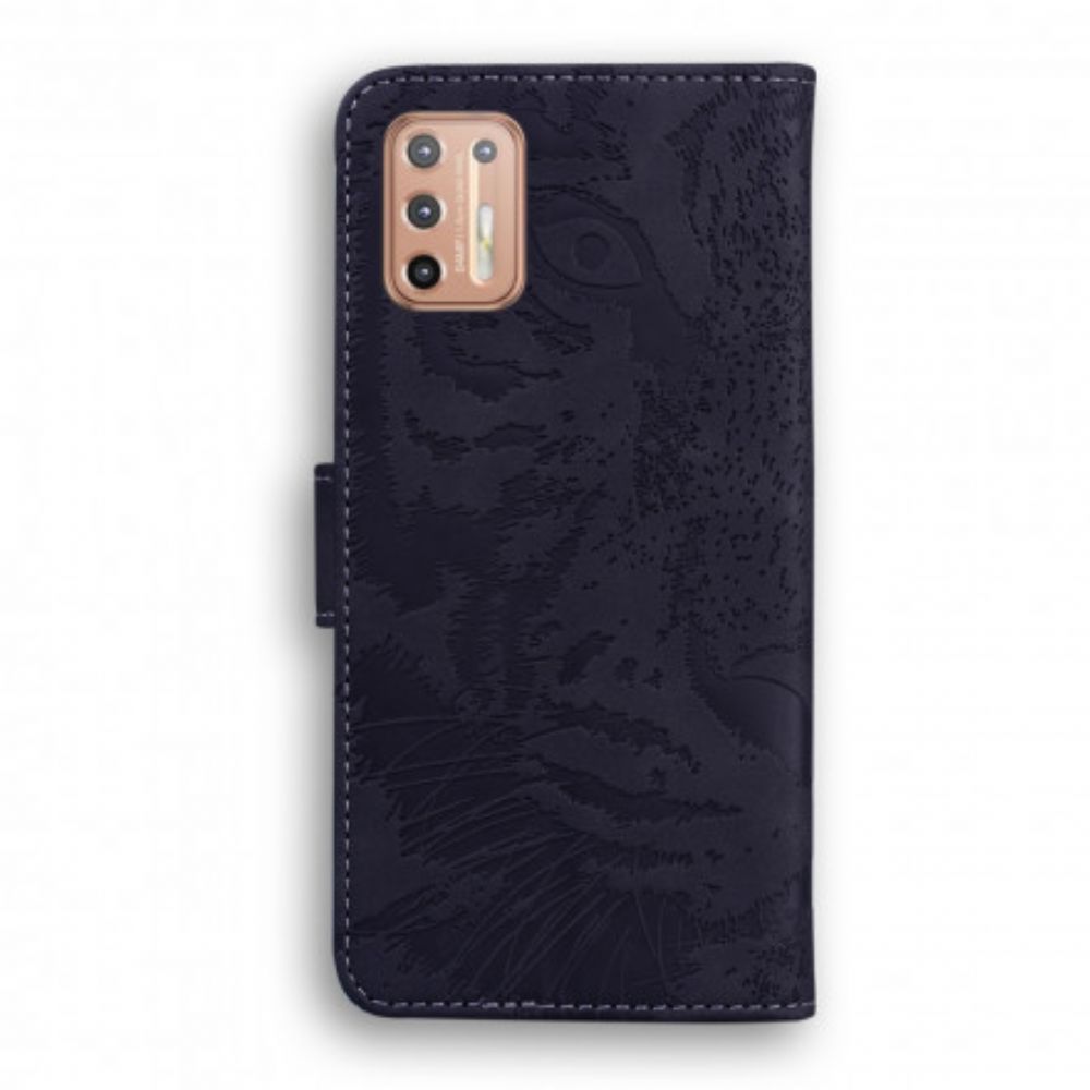 Lederhüllen Für Moto G9 Plus Tigergesichtsdruck
