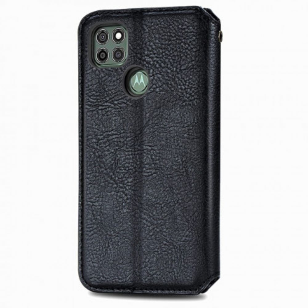 Schutzhülle Für Moto G9 Plus Flip Case Ledereffekt Mit Rautenstruktur