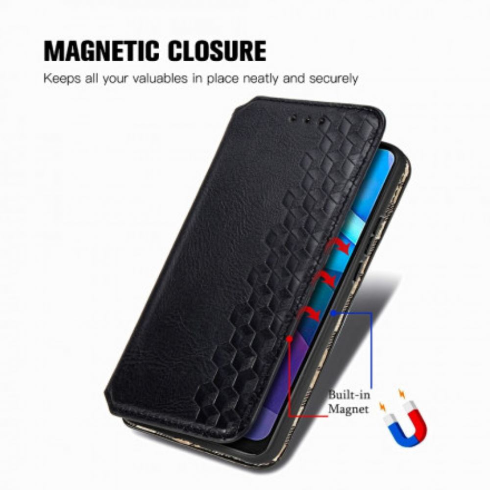 Schutzhülle Für Moto G9 Plus Flip Case Ledereffekt Mit Rautenstruktur