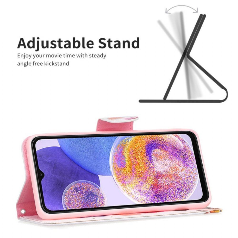 Flip Case Für Samsung Galaxy M23 5G Aquarell Schmetterlinge