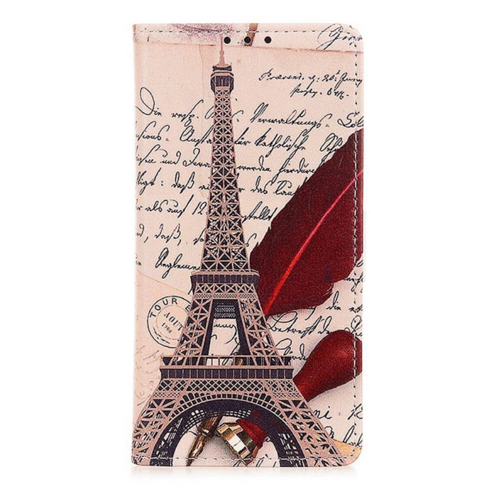 Flip Case Für Samsung Galaxy M23 5G Eiffelturm Des Dichters