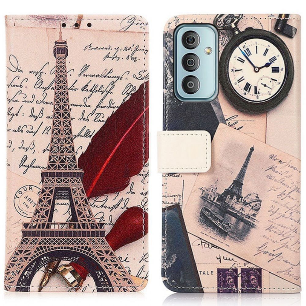 Flip Case Für Samsung Galaxy M23 5G Eiffelturm Des Dichters