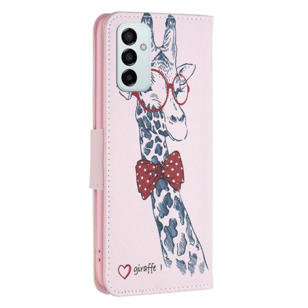 Flip Case Für Samsung Galaxy M23 5G Nerdige Giraffe