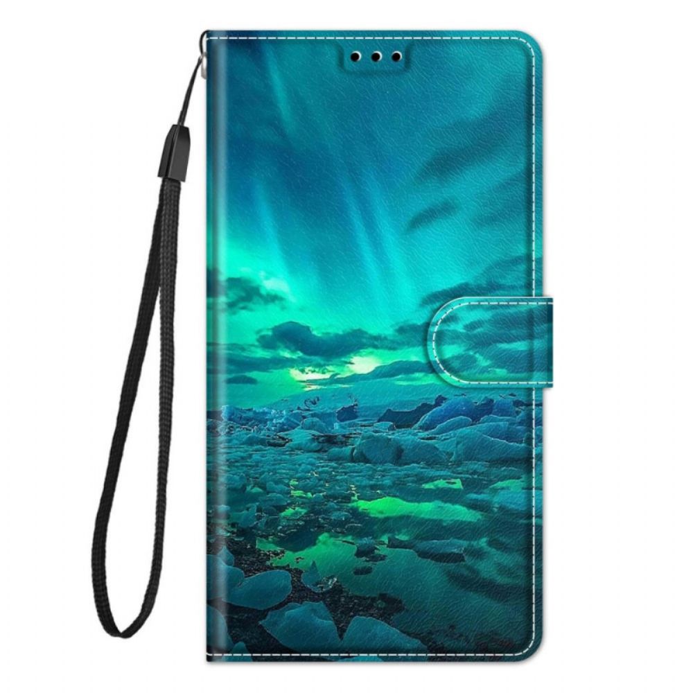 Lederhüllen Für Samsung Galaxy M23 5G Mit Kordel Riemenlandschaft