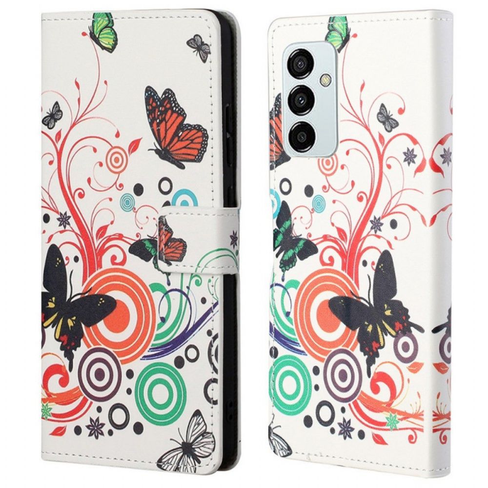 Lederhüllen Für Samsung Galaxy M23 5G Schmetterlinge Schmetterlinge