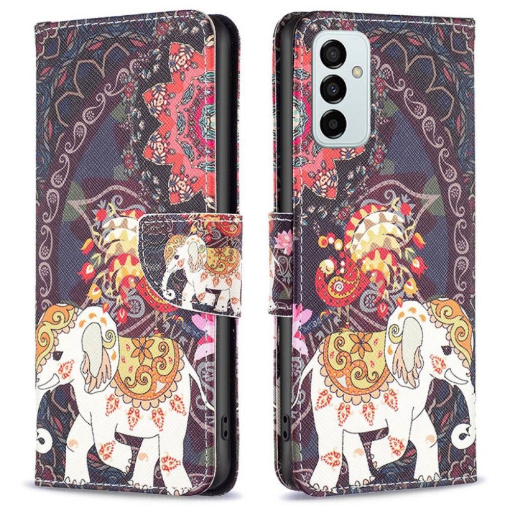 Lederhüllen Für Samsung Galaxy M23 5G Stammes-elefant