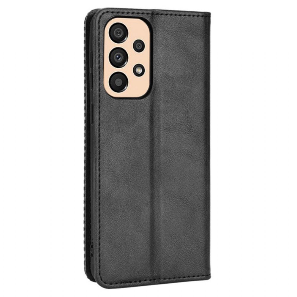 Schutzhülle Für Samsung Galaxy M23 5G Flip Case Stilisierter Vintage-ledereffekt