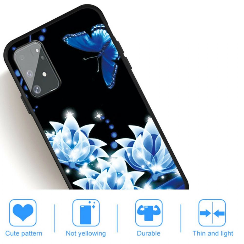 Handyhülle Für Samsung Galaxy S10 Lite Schmetterling Und Blaue Blumen