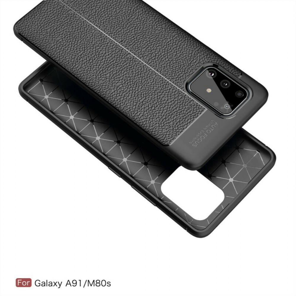 Hülle Für Samsung Galaxy S10 Lite Doppellinie Litschi-leder-effekt