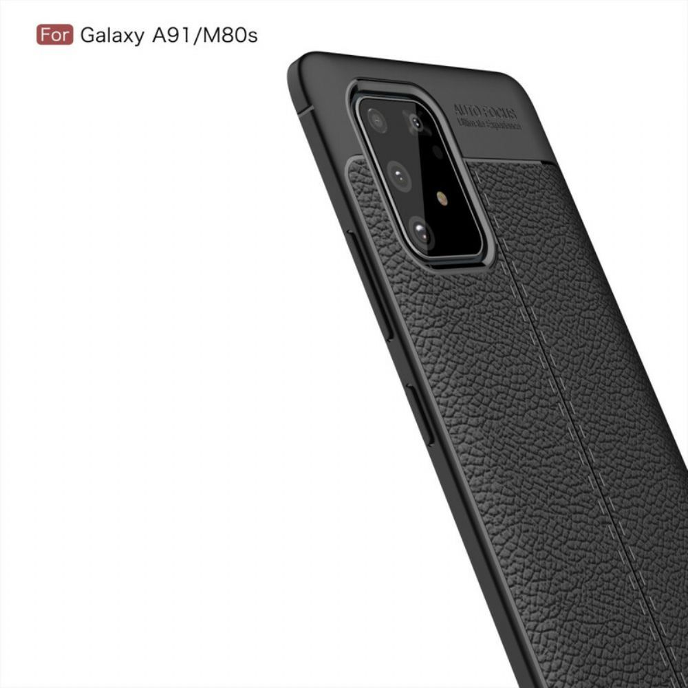 Hülle Für Samsung Galaxy S10 Lite Doppellinie Litschi-leder-effekt