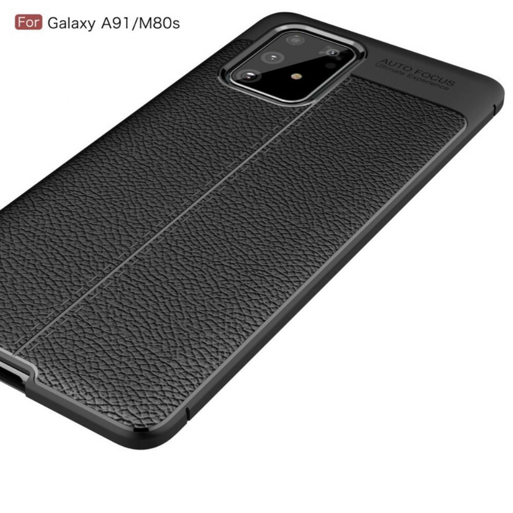 Hülle Für Samsung Galaxy S10 Lite Doppellinie Litschi-leder-effekt