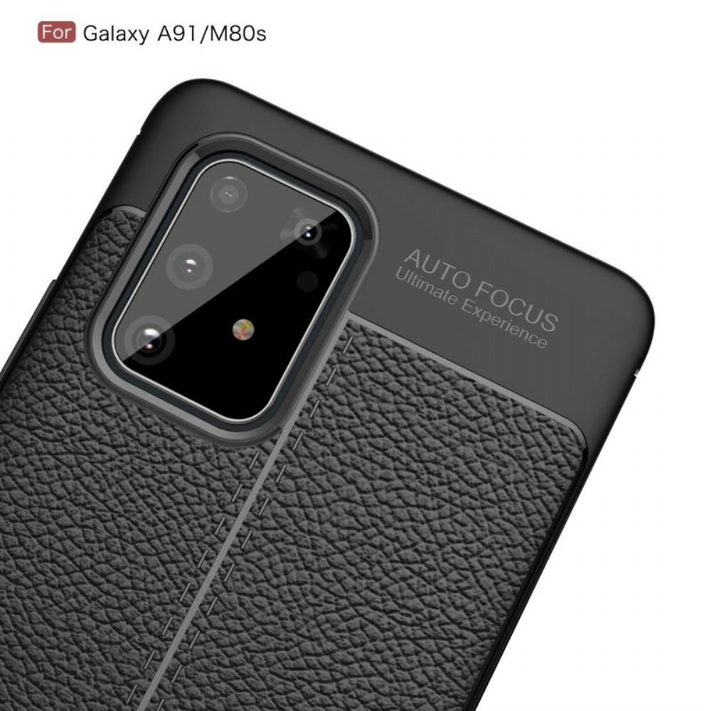 Hülle Für Samsung Galaxy S10 Lite Doppellinie Litschi-leder-effekt