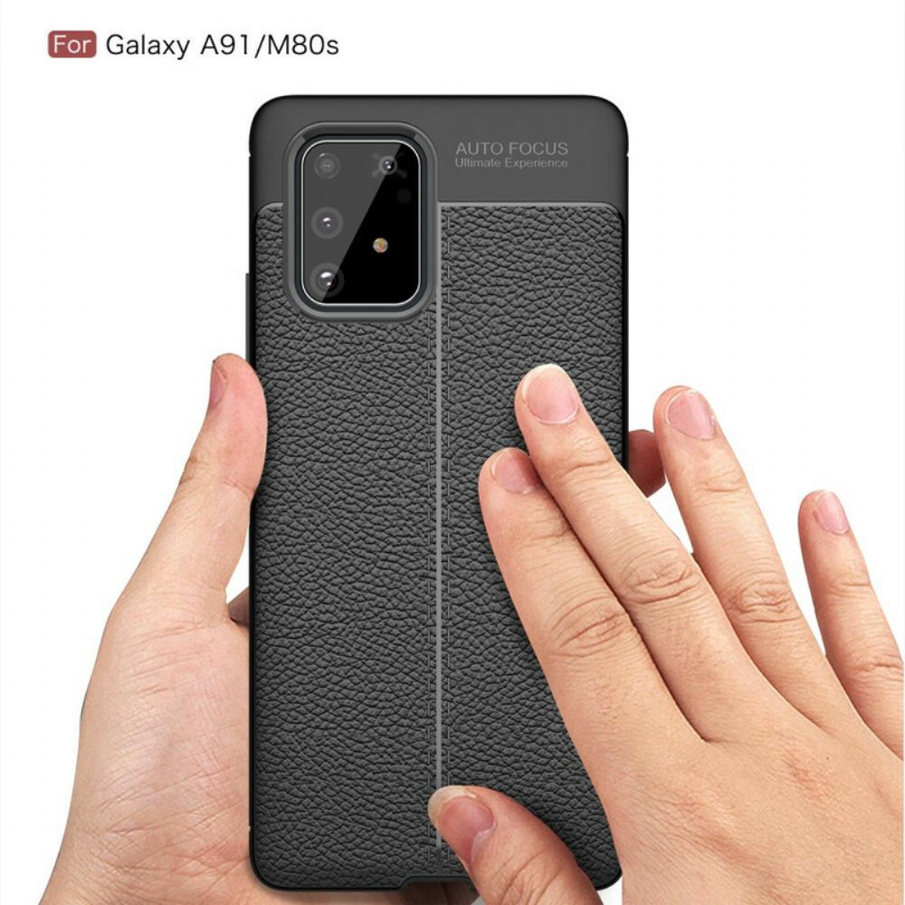 Hülle Für Samsung Galaxy S10 Lite Doppellinie Litschi-leder-effekt