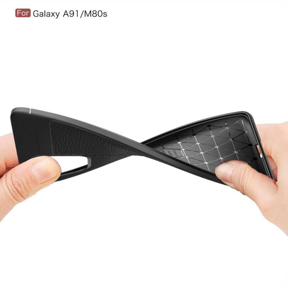 Hülle Für Samsung Galaxy S10 Lite Doppellinie Litschi-leder-effekt