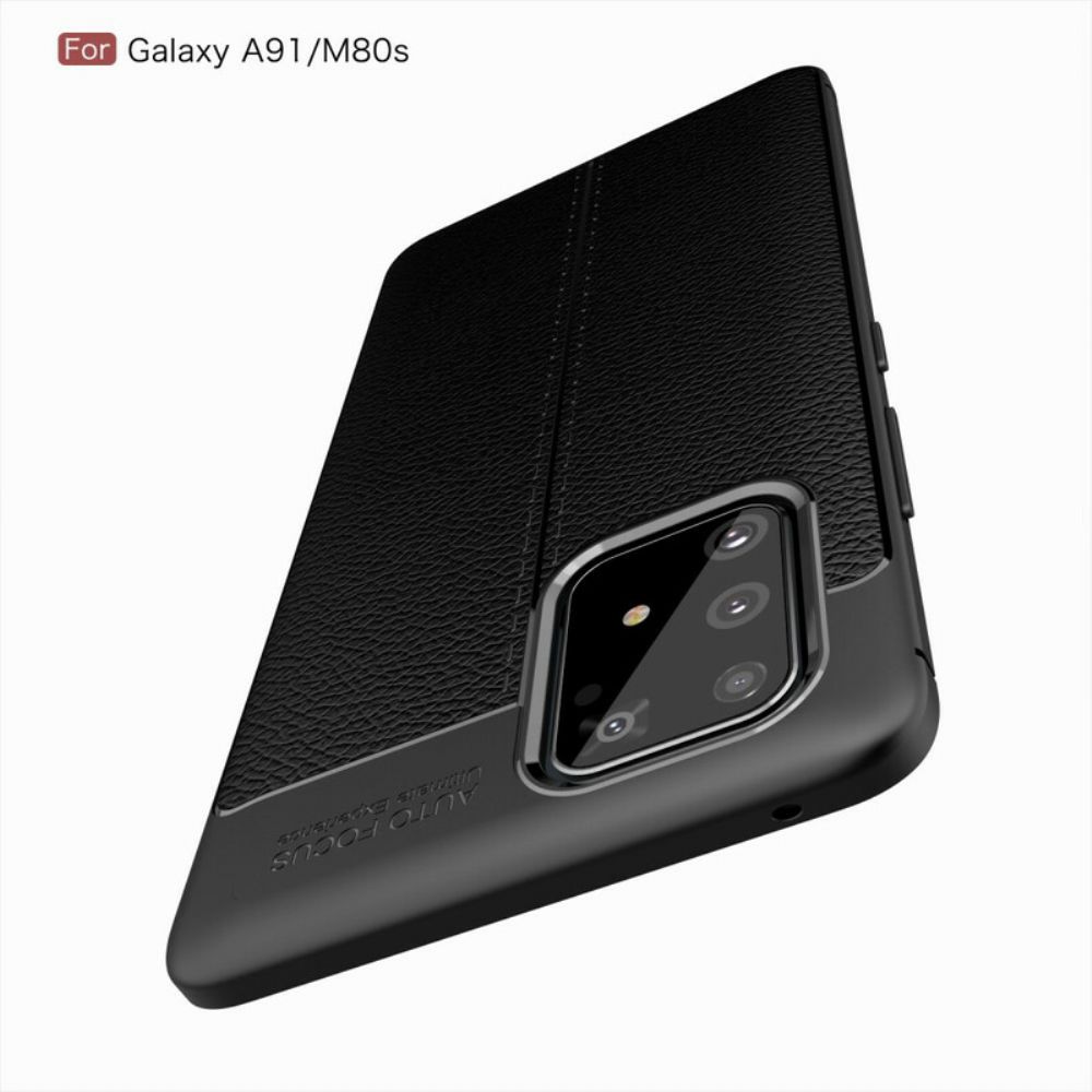 Hülle Für Samsung Galaxy S10 Lite Doppellinie Litschi-leder-effekt