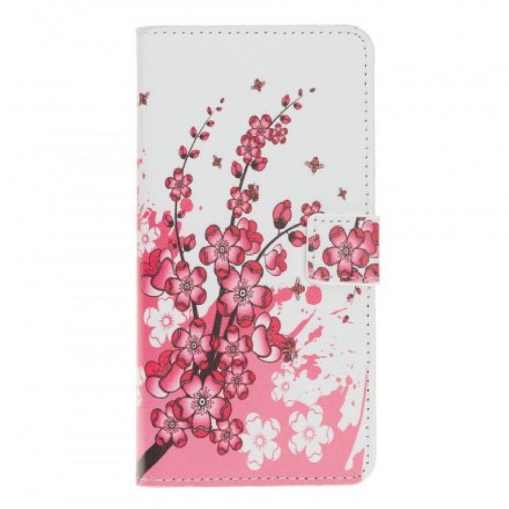 Flip Case Für Samsung Galaxy A70 Tropische Blumen