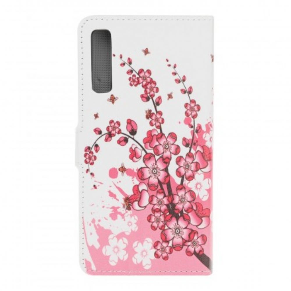Flip Case Für Samsung Galaxy A70 Tropische Blumen