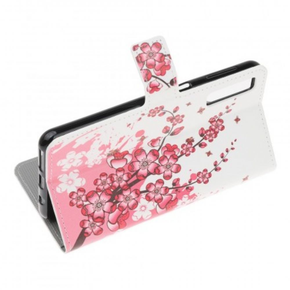 Flip Case Für Samsung Galaxy A70 Tropische Blumen