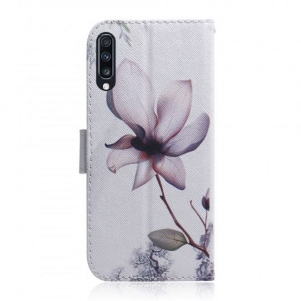 Lederhüllen Für Samsung Galaxy A70 Alte Rosenblüte
