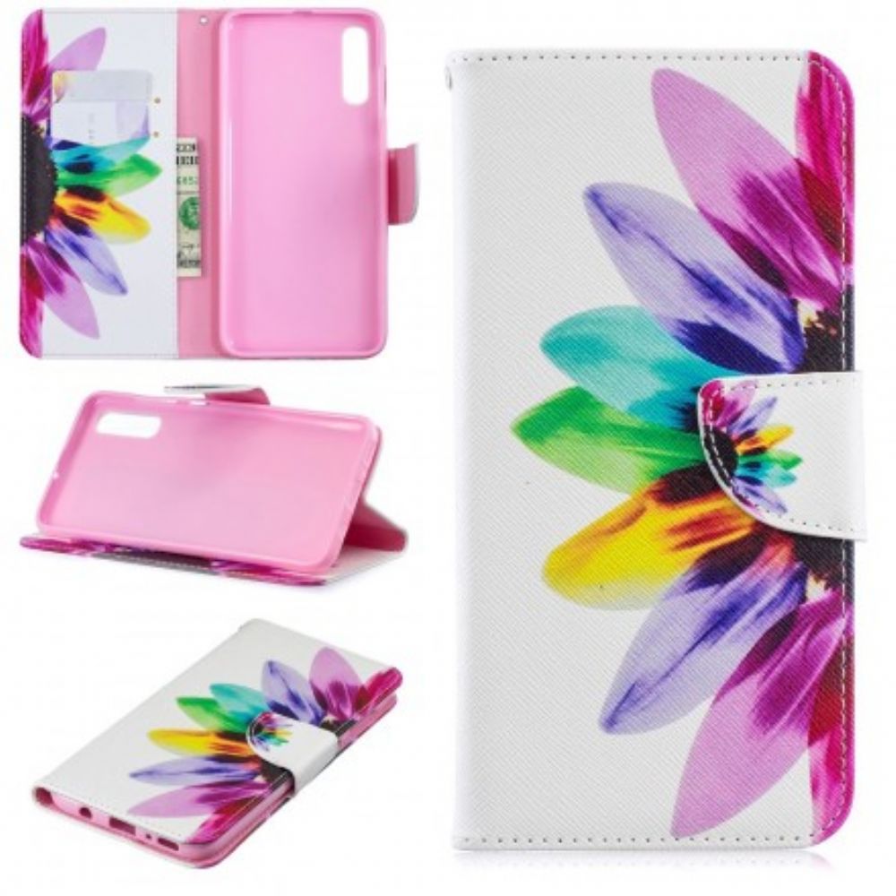 Lederhüllen Für Samsung Galaxy A70 Aquarell Blume