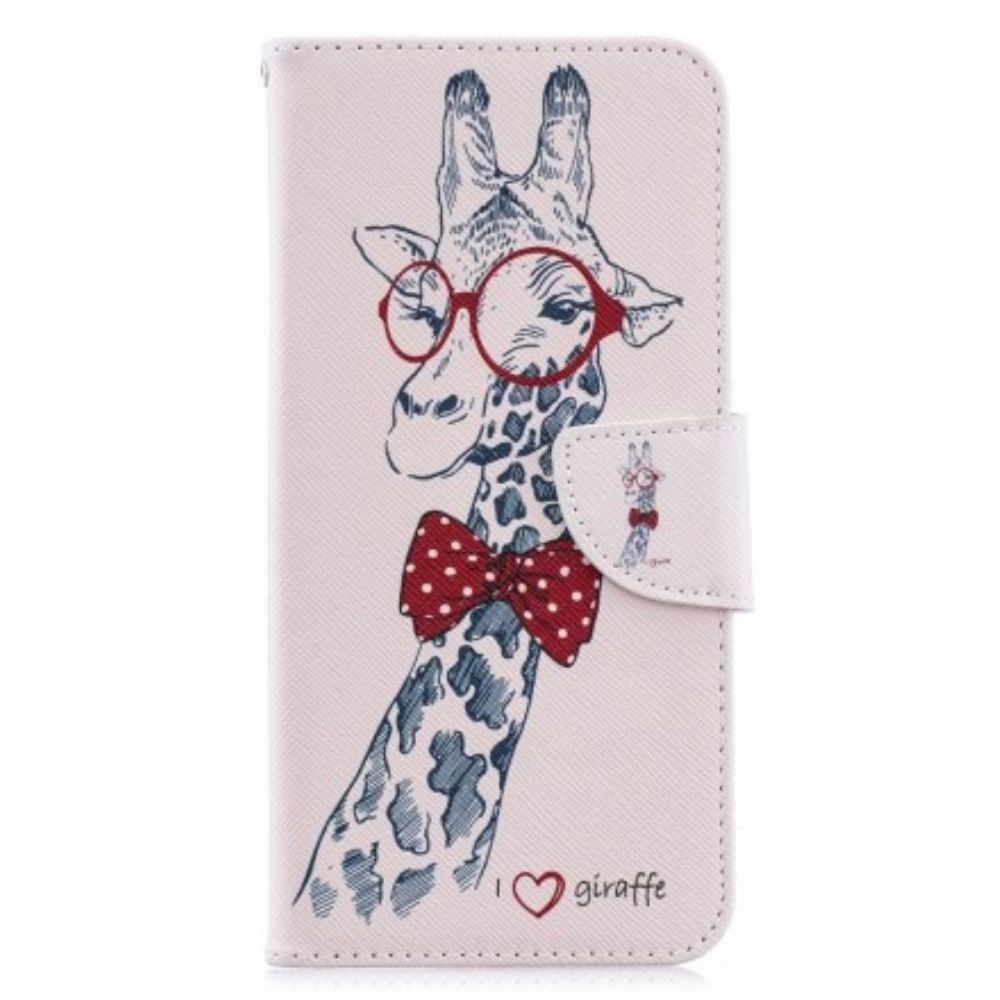 Lederhüllen Für Samsung Galaxy A70 Nerdige Giraffe