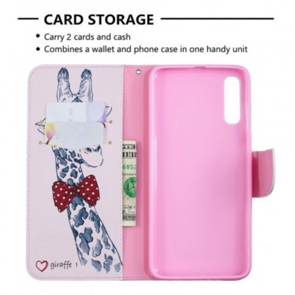 Lederhüllen Für Samsung Galaxy A70 Nerdige Giraffe