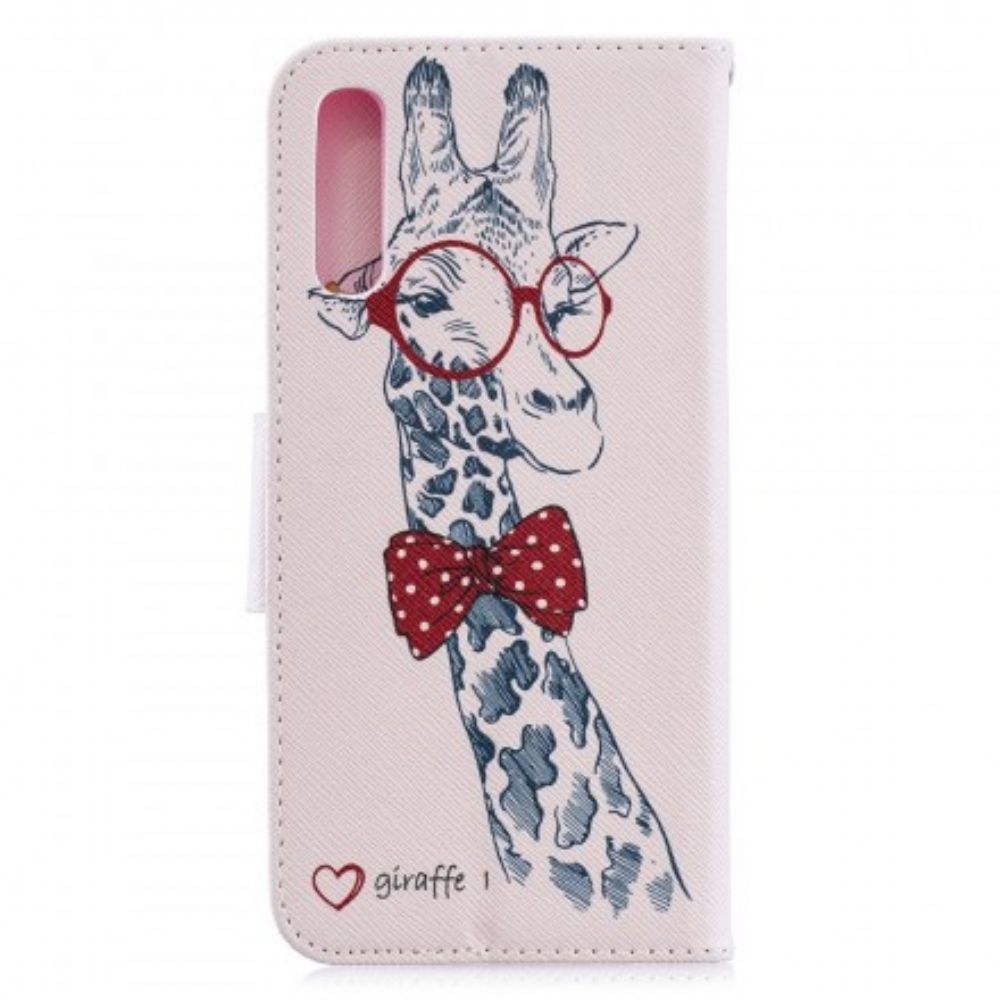 Lederhüllen Für Samsung Galaxy A70 Nerdige Giraffe