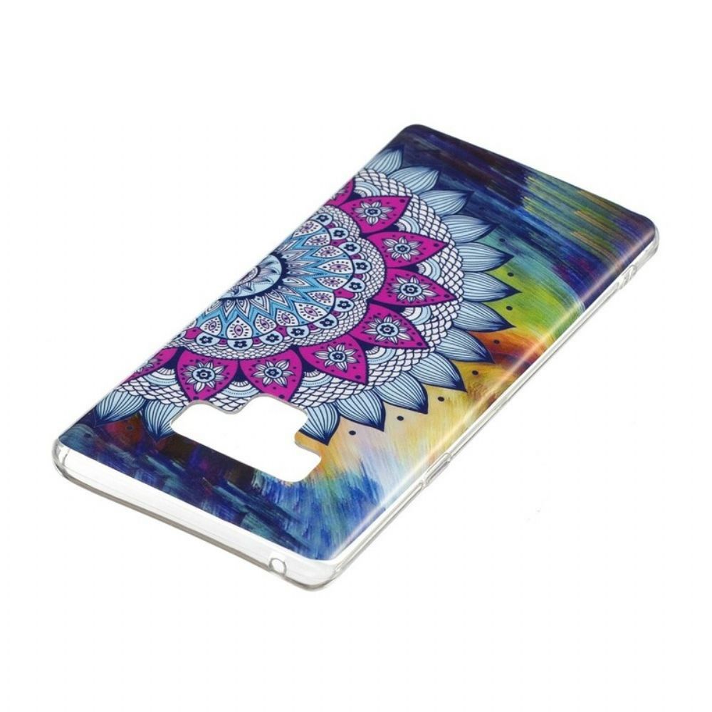 Hülle Für Samsung Galaxy Note 9 Fluoreszierende Mandala-eule