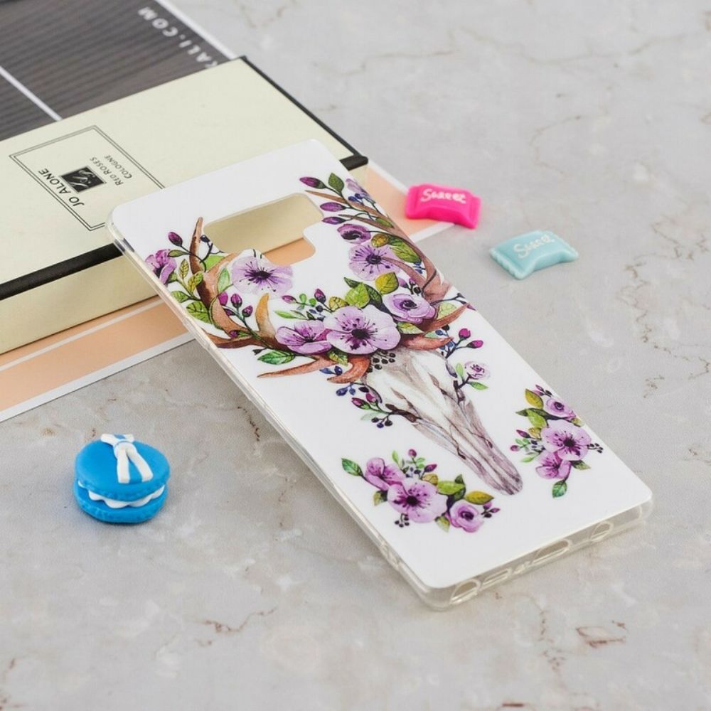 Hülle Für Samsung Galaxy Note 9 Fluoreszierender Blütenelch