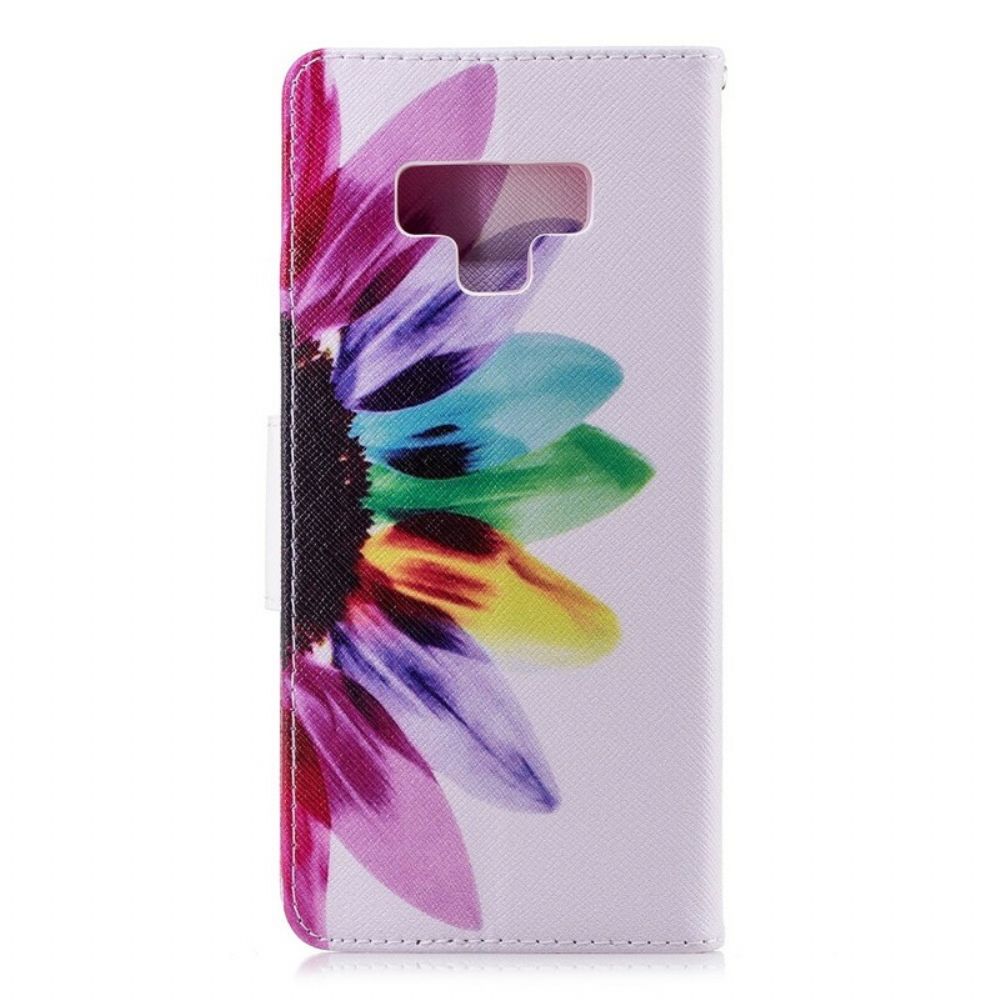 Lederhüllen Für Samsung Galaxy Note 9 Aquarell Blume