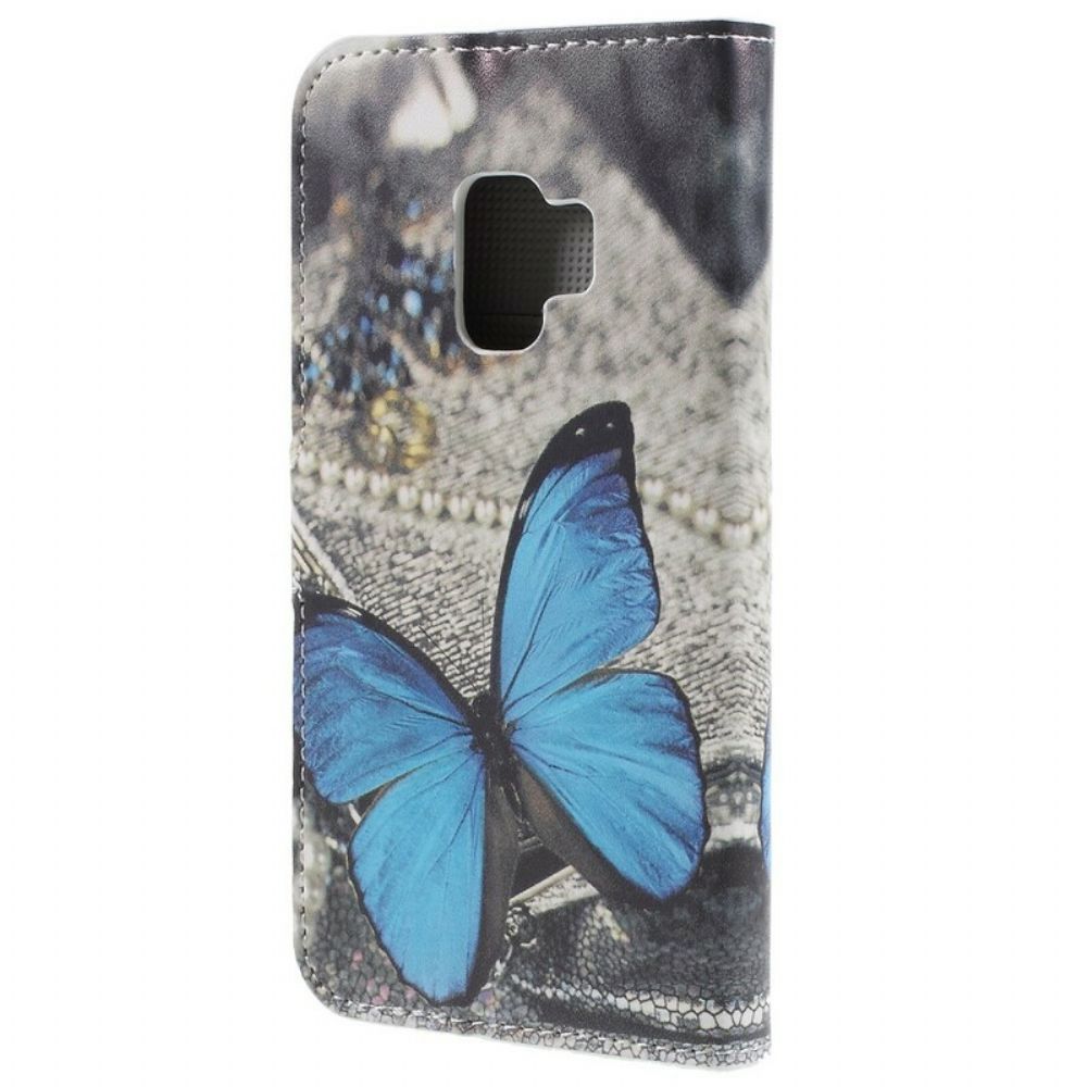 Flip Case Für Samsung Galaxy S9 Blauer Schmetterling