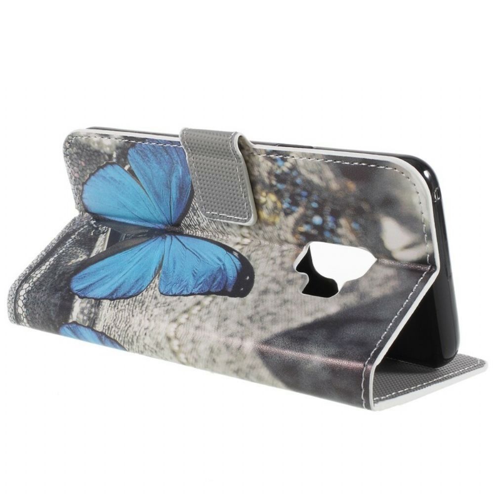 Flip Case Für Samsung Galaxy S9 Blauer Schmetterling